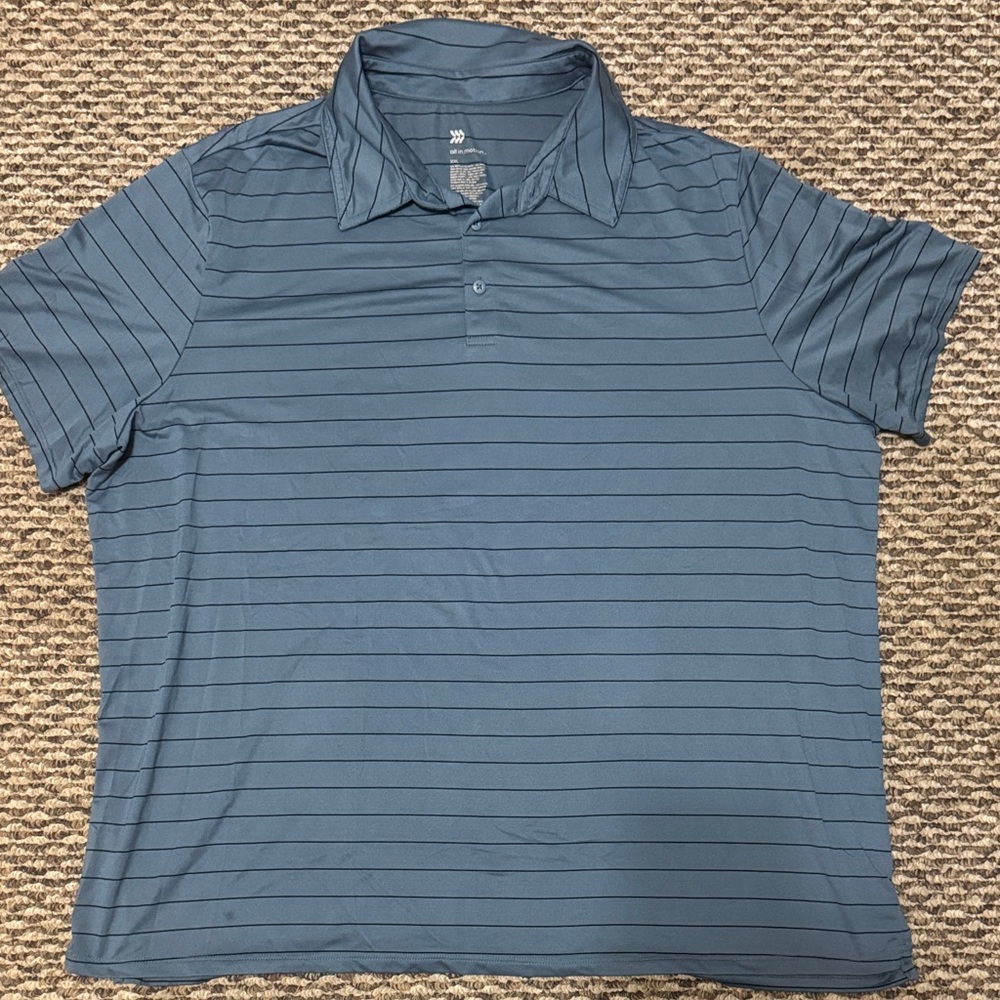 All in Motion Navy Striped Polo Shirt